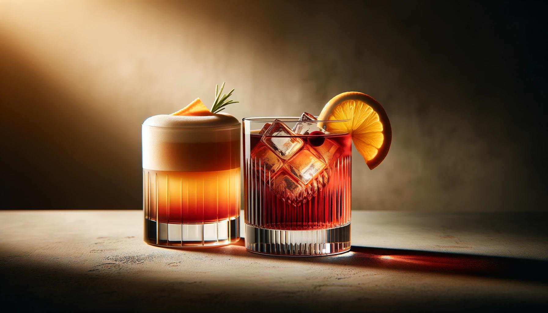 Whiskey Sour Cocktail vs Negroni